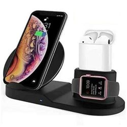Products Wireless Fast Charge Stand Dock 3in1 Phone Charging Watch Ear Pods Charger Samsung Galaxy S9+ iPhone XS Wire Less 8 5 Core WCR 3