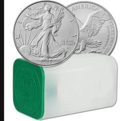 2026 American Silver Eagle 1 oz $1 1 Roll Twenty 20 BU Coins in Mint Tube