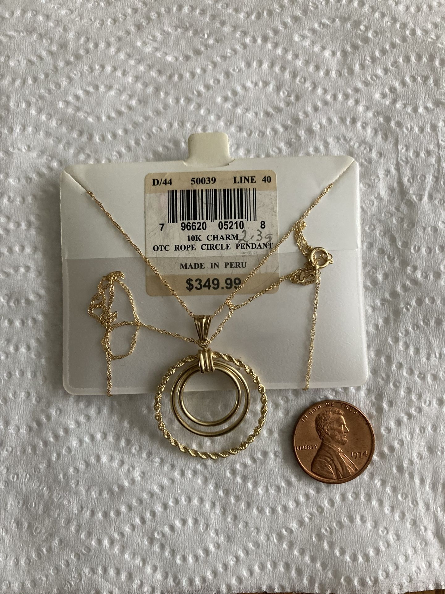 10K Solid Gold Necklace Charm And Chain