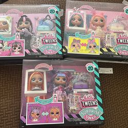 Lol Surprise Tweens Surprise Swap Braids-2-Waves Winnie, Buns-2-Braids Bailey, and Bronze-2-Blonde Billie Toy Dolls