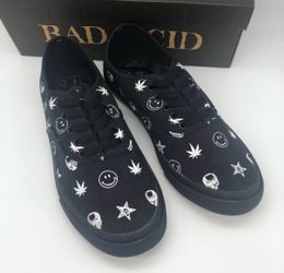 Bad acid pot leaf sneakers mens 10/wmn 11.5