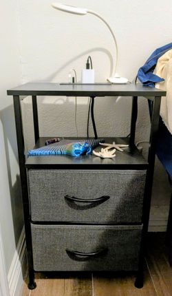 Nightstand Electrical USB sockets Drawers Storage Shelf Organizer