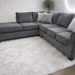 FREE DELIVERY Broy Hill Dark Grey Sectional Couch 