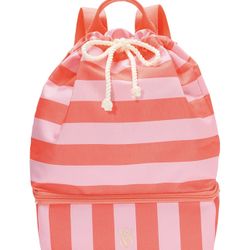 NEW Victoria's Secret Coral and Pink Striped Backpack