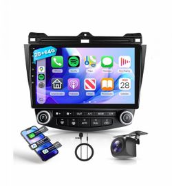 Car Stereo Radio Honda Accord 2003, 2004, 2005, 2006, 2007 Wireless CarPlay Android Auto, 10.1” Touch Screen Head Units, Backup Camera