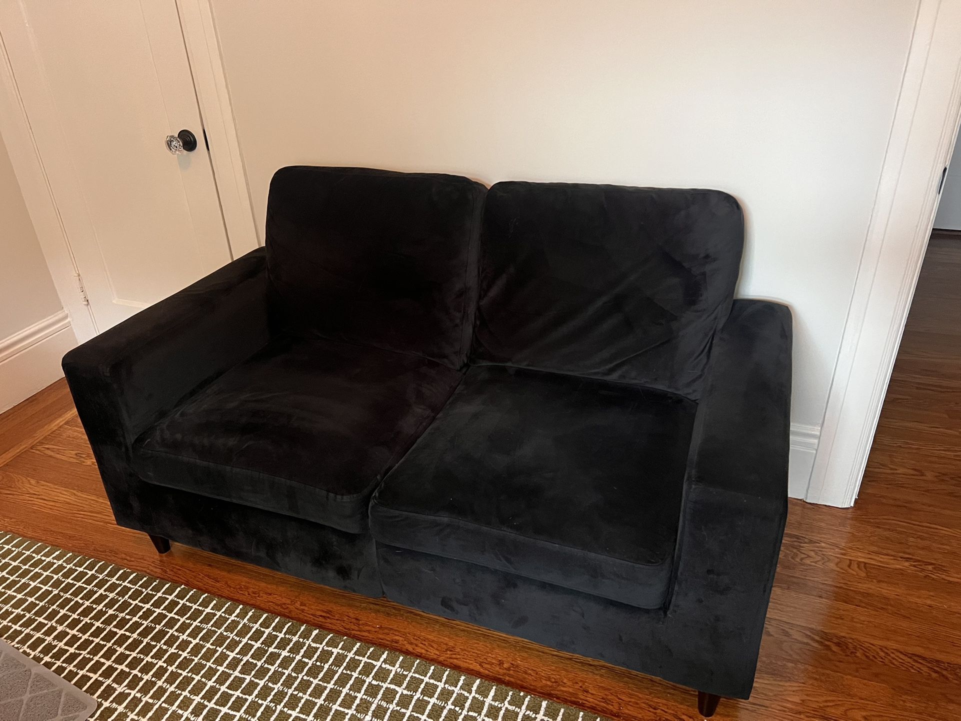 Black Velvet Loveseat