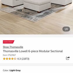 6-piece sectional couch, sofa, ottoman, wool carpet, original cost $2.5k+