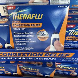 Nasal spray by Theraflu Severe Congestion Relief Nasal Mist - Oxymetazoline Hydrochloride - 3 spray in 1 box