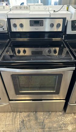 Whirlpool Stainless Electric Stove with Glass Top