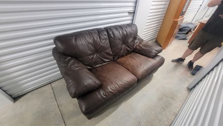 Leather loveseat