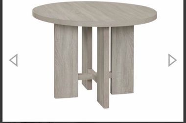 Round Wood-Tone Dining Table