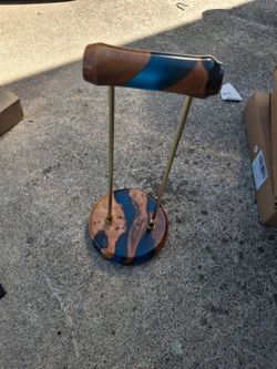 Nessrabbit handmade wood and epoxy headset/headphone stand