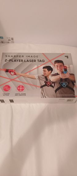 Sharper Image 2-Player Laser Tag set featuring red and black blasters.