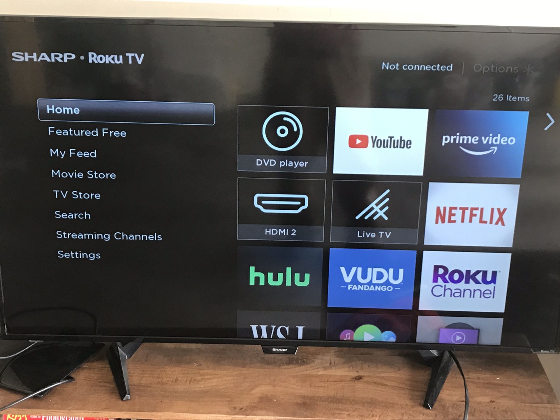 Used very nice Sharp Roku- 50" Class LED 1080p - Smart TV with remote