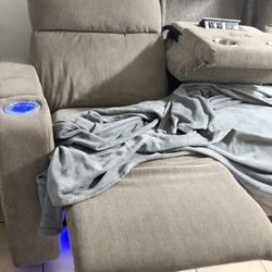 Moors Furniture Electric Recliner Couch – Good Condition, Grey - Bakersfield, CA