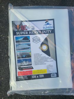 10ft × 10ft Super Heavy Duty White Tarp