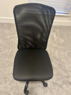 BestOffice | Armless Office Chair | Black | with Lumbar Support