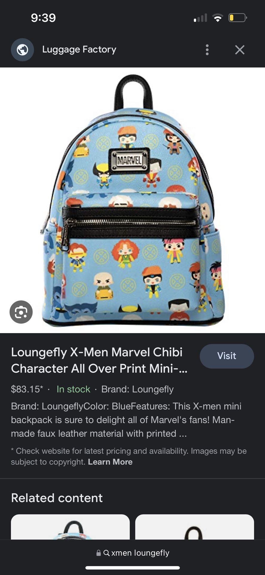 Loungefly X-men Backpack 