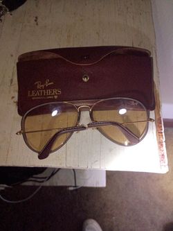 Vintage Ray-Ban Leathers Bausch & Lomb Aviator Sunglasses