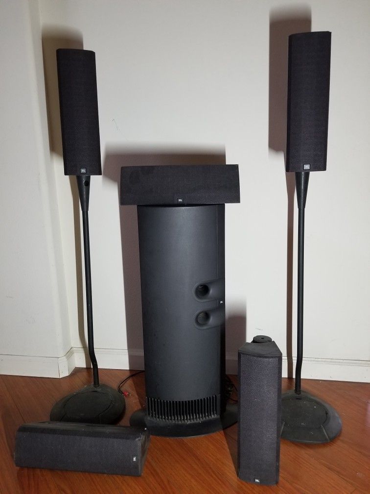 JBL 4x120W Speakwes with 2 Stand + 1 x120W Center Speaker and 1 Subwoofer
(Basswave)