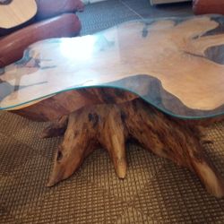 Beautiful Teakwood Tree Stump Coffee Table