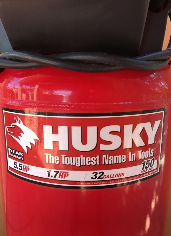 Husky 32 gallon air compressor 5.5 hp discount