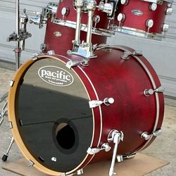 PDP Pacific F-Series by DW 4pc Drum Set Red. Sizes 10" 12" 14" toms and 22" bass drum