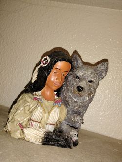 Native Woman And Wolf, Two Running Wolves, Native Princess Clock With Wolf And Eagle 