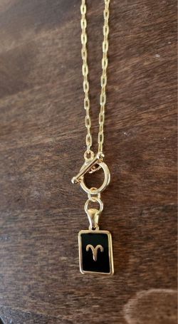 Aries Zodiac Gold Toggle Necklace
