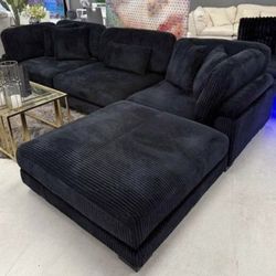 Black Couch with Storage Space - Convinient - LivingRoom Furniture - SAME DAY DELIVERY