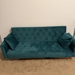 Forrest Green Velvet Couch
