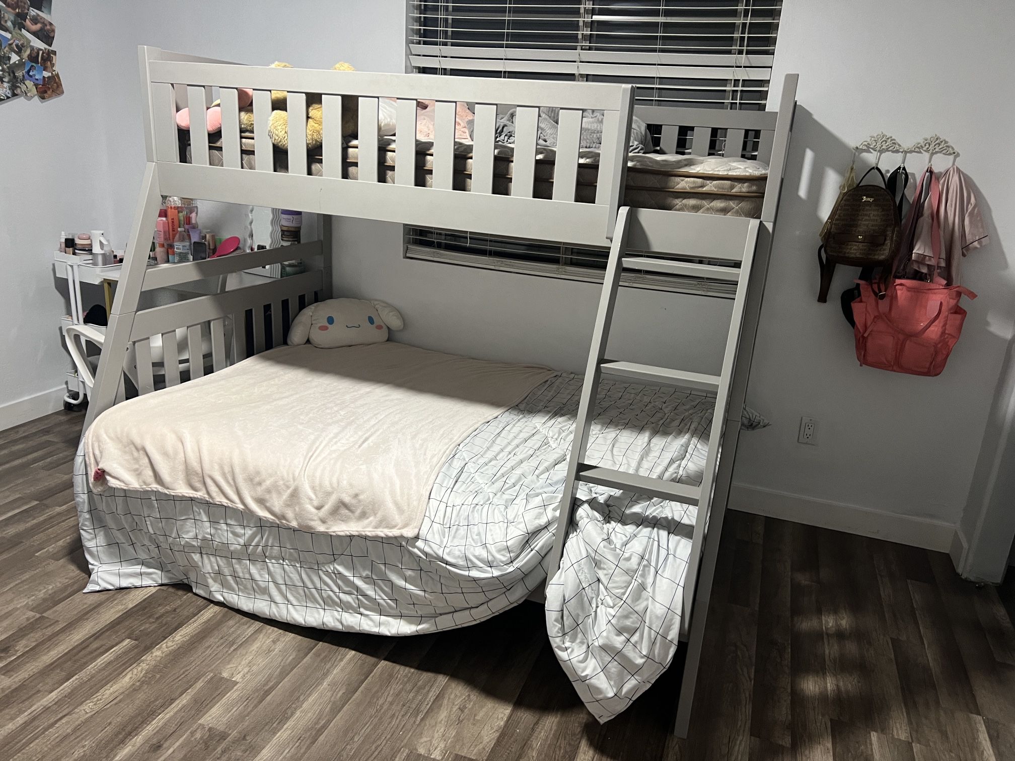 Grey Bunk Beds Twin/Full And Dresser 
