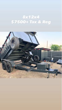 Heavy duty scissor lift dump Trailer 8x12x4