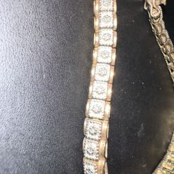 Silver Bracelet With Diamond Accent S