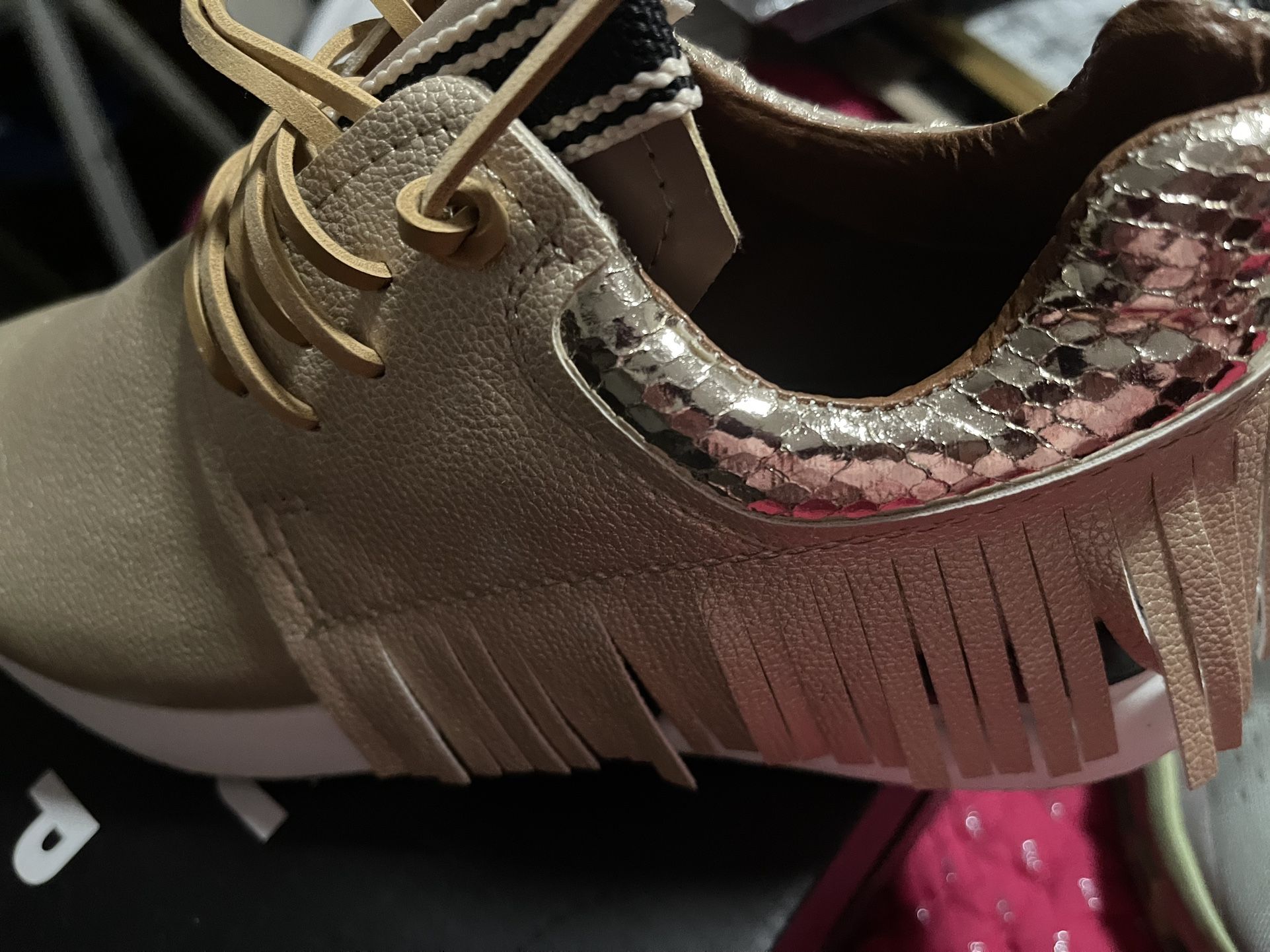 NEW WITH BOX NEVER WORN Size 8 Shushop Fringe Shoes Never Worn 