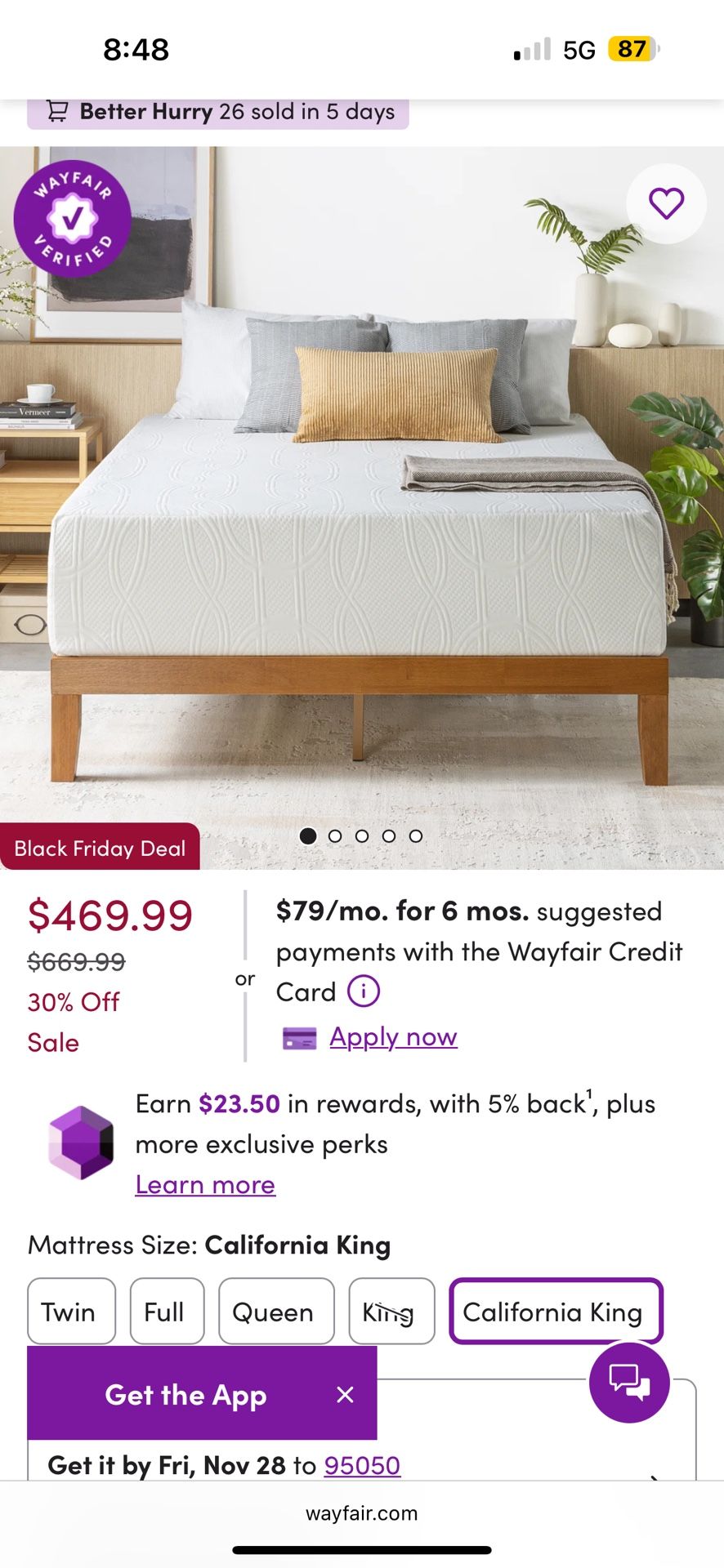 14 Inch Memory Foam Cal King Mattress