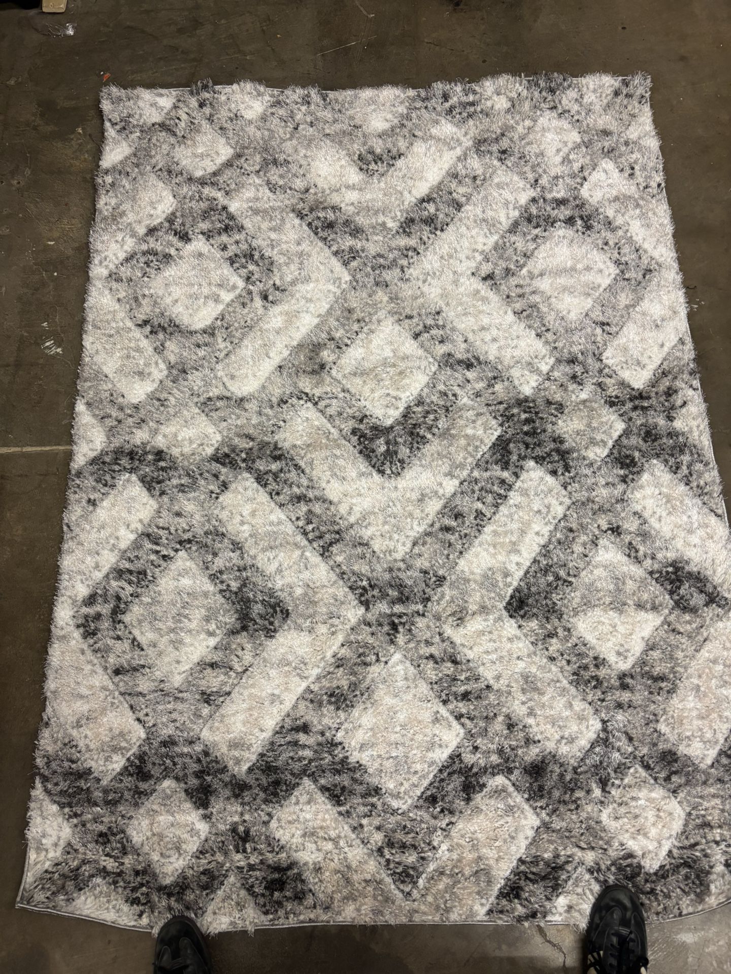 New 5’3” x 7’ Beige/Gray Indoor Area Rug