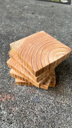 Real wooden (cut from fir) coasters 5 bundle