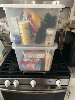 Clear Plastic Storage Bins Set of 2