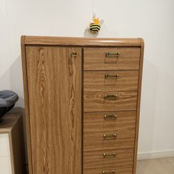 Heavy pine wood Armoire Dresser With 4 shelves 7 drawers Cajonera EXCELLENT CONDITION