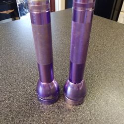 PAIR OF PURPLE. MAG LITES. TAKES   2. C -. CELL  BATTERY.    50 BUCKS. FOR BOTH