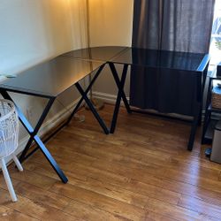 Glass Top Corner Desk