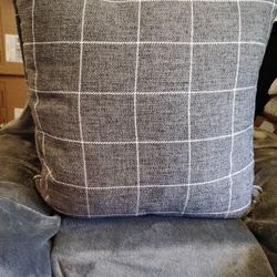 1 Gray large Pillow with White Crossing overlay