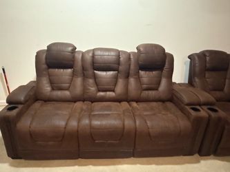brown leather couch