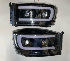 LA Zona Auto Parts 06 07 and 08 Dodge Ram Projector DRL Headlights Luces Micas Calaveras faros Propyectores Luz