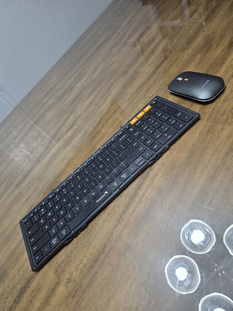 ProtoArc Tri-Fold Portable Rechargeable Bluetooth Keyboard And Mouse Combo
