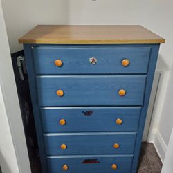 Blue Wooden Kids Dresser