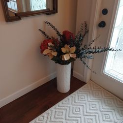 2ft Glass Vase With Fall Flower Arrangement 