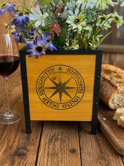 Wine crate panel planter
