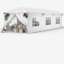 10x30 Party Tent Wedding Patio Gazebo Outdoor Carport Canopy Shade with Side 8 Removable Walls for $160